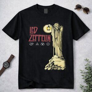 Led Zeppelin Hermit Lantern Vintage Rock Band Graphic Tee | Classic Music Shirt